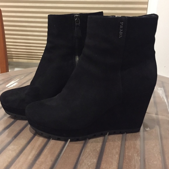 Prada ankle suede shoes